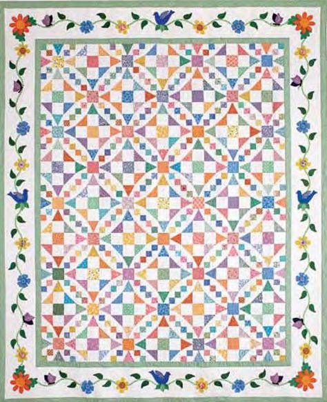 FREE Quilt Pattern Friday! *Aunt Gracie's Garden* | Quilting Daily Vintage Quilts Patterns, Scrappy Quilt Patterns, Wedding Quilt, Quilt Magazine, Quilt Border, Garden Quilt, Scrappy Quilts, Free Quilting, Quilt Block Patterns