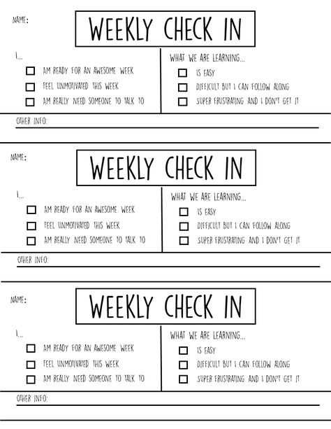 Check In Questions For Students, Check Ins For Students, Sel Check In For Students, Student Check In, Student Check In Ideas, Monday Check In, Check In Check Out Forms Elementary, Check In Check Out, Daily Check In For Students