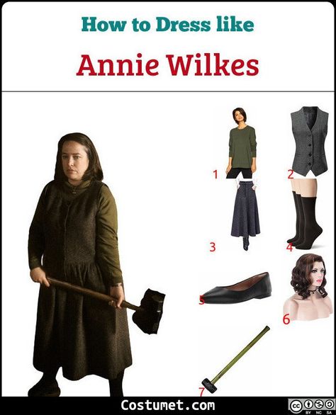 Annie Wilkes (Misery) Costume for Cosplay & Halloween 2020 Misery Halloween Costume, Stephen King Characters Costumes, Stephen King Costumes, Annie Hall Halloween Costume, Annie Orphan Costume Ideas, Annie Wilkes Costume, Annie Costumes Orphan Diy, Misery Costume, Slasher Costume