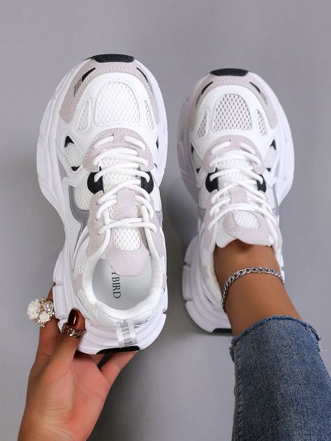 Girly Shoes Sneakers, Chunky Sneakers Outfit, Shoes Heels Classy, Dad Shoes, Sport Shoes Women, Wide Fit Shoes, Women Shoes Online, Girly Shoes, Sneakers For Women