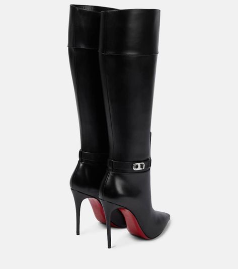 Expensive Knee High Boots, High Heels Boots Knee, Knee High Heels Outfit, Botas Louis Vuitton, Louboutin Kate 100, Red Bottom Boots, Heels Boots Outfit, High Heel Boots Outfit, Louboutin Boots