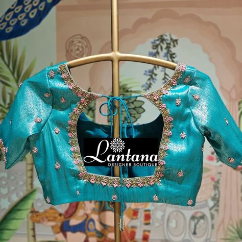 Embrace elegance with our stunning sky blue blouse, beautifully adorned with silver jari work. Designed for our beautiful client Anupa kamath Blouse design Kundans, Cutdana, Silver Zardosi and Silver beads @lantanaboutiquebangalore Marathahalli, Bangalore #simpledesign #bridalblouse #boutique #blouses #designs #blousedesign Sky Blue Blouse Designs, Blue Work Blouse, Sky Blue Blouse, Boutique Blouses, Blue Blouse Designs, Blouses Designs, Blouse Work Designs, Blouse Design, Blue Blouse