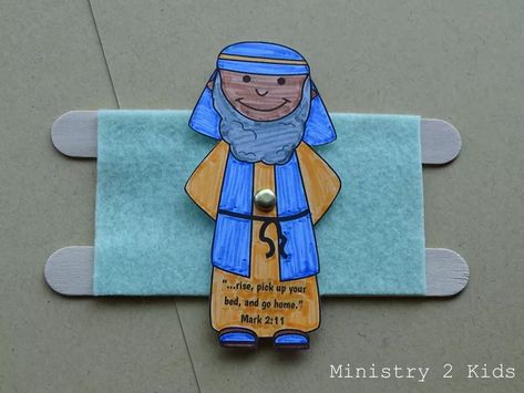 Craft Ideas For Men, Healing Crafts, Jesus Healing, Paralyzed Man, Children's Church Crafts, Bible Story Crafts, Preschool Bible, Sunday School Crafts For Kids, Man Crafts