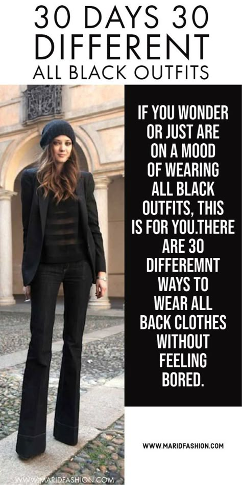 Check out this. Find out 30 cool ways on how to wear black everyday. Discover outfit ideas and be ready to enjoy all-black outfits. But fortunately, all of them look chic and stylish and so they won't ever become boring for you. Long Black Tunic Outfit, All Black Outfits For Women 2023, All Black Easter Outfit, Dressing In Black Outfits, Women’s All Black Work Outfit, Womens All Black Outfit Classy, Black Outfits For Fall, All Black Thanksgiving Outfit, Black Outfit Winter Classy