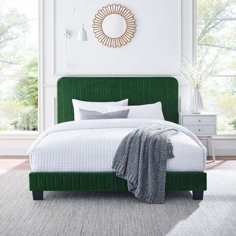 Mercer41 Cerelly Upholstered Bed & Reviews | Wayfair Relaxing Reading, Twin Platform Bed, Bedroom Style, Upholstered Bed, Guest Bedroom, Platform Bed, Velvet, Bedroom, Bed