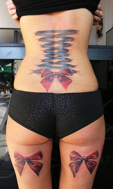 60 Sexy Bow Tattoos – Meanings, Ideas and Designs for 2019 Bow Tattoo Thigh, Bow Tie Tattoo, Corset Tattoo, Lace Bow Tattoos, Bow Tattoo Designs, Ribbon Tattoos, Bow Tattoo, Lace Tattoo, 1 Tattoo