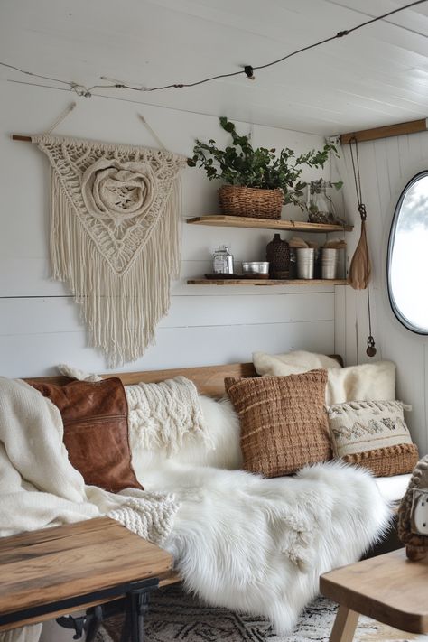 Scandi-Boho camper living room. Macrame wall art, cream sheepskin throws, reclaimed wood shelves.

Discover the epitome of cool living with our curated selection of 45 Scandi-Boho Camper Lounge Designs. These designs are carefully crafted for maximum comfort, reflecting a fusion of Scandinavian minimalist chic with a bohemian edge - an irresistible mix perfect for the modern nomad. You'll be engrossed by the unique…

Read more: https://tastyinteriors.com/generated-post-45-scandi-boho-camper-lounge-designs/ Camper Living Room, Living Room Macrame, Lounge Designs, Boho Camper, Dining Inspiration, Reclaimed Wood Shelves, Sheepskin Throw, Vintage Airstream, Scandi Boho