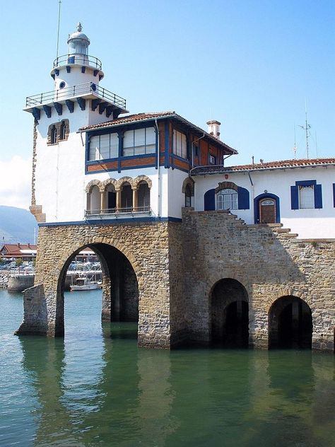 Arriluce Lighthouse and Getxo Harbour Office, Getxo, Bilbao, Basque Country, Spain. Basque Country, Bilbao, Lighthouse, Spain, Water