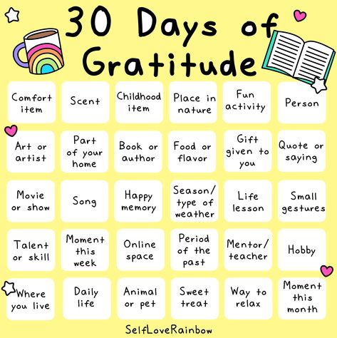 30 Days Of Gratitude, 30 Days Of Gratitude Challenge, 31 Days Of Gratitude Challenge, 21 Day Gratitude Challenge, 30 Day Gratitude Challenge Journals, Gratitude Challenge, Gratitude Journal Prompts, Love Rainbow, Attitude Of Gratitude