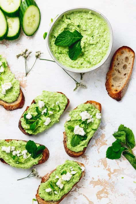 Spring Pea and Feta Dip Edamame Pesto, Spring Appetizers, Healthy Beans, Spring Recipe, Spring Peas, Ambitious Kitchen, Feta Dip, Spring Recipes, Edamame