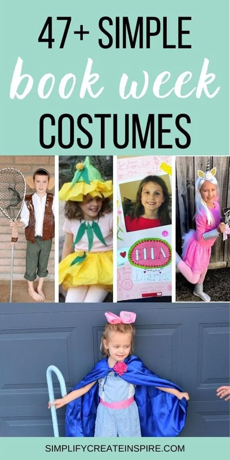 Kids Book Costumes, Character Parade Ideas, Book Character Dress Up For Teachers, Book Week Dress Up Ideas, Easy Book Day Costumes, Costume Book Characters, Book Character Costumes Kindergarten, World Book Day Costume Ideas, School Book Character Day Costumes