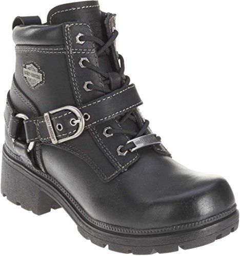 Harley-Davidson Women's Tegan Ankle Boot ,Black,7.5 M US *** Click image to review more details. Harley Boots, Harley Gear, Motorcycle Riding Boots, Motorcycle Shoes, Harley Davidson Boots, Womens Footwear, Black Lace Up Boots, Leather Biker Boots, New Harley Davidson