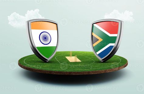 India vs South Africa cricket flags with shield celebration stadium 3d illustration India Vs South Africa, Balcony Grill, Balcony Grill Design, Digital Tv, Grill Design, 3d Illustration, South Africa, Balcony, Royalty Free Stock Photos