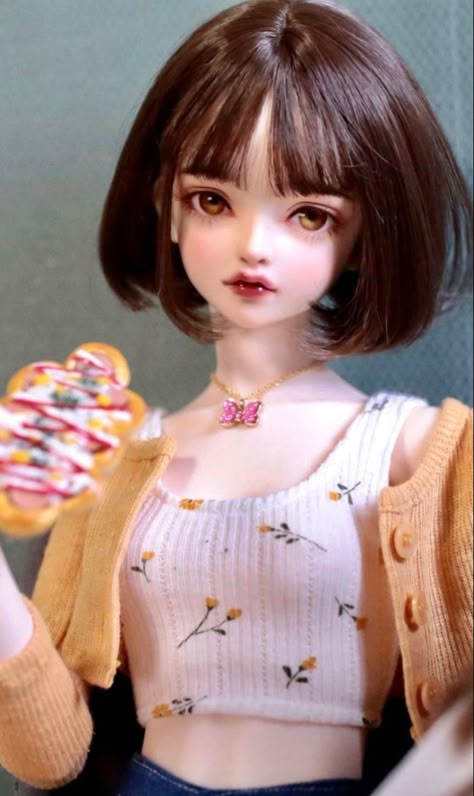 Donut Pictures, Bjd Dolls Girls, Pictures To Color, Dolly Fashion, Chibi Anime Kawaii, Fantasy Doll, Realistic Dolls, Angel Girl, Ball Jointed Doll