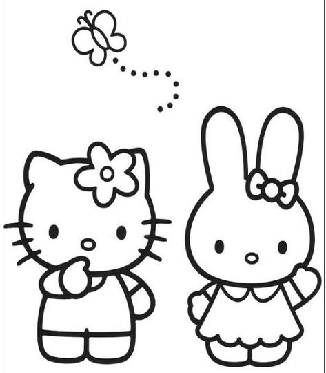 Plantillas de Hello Kitty. Fiestas infantiles. - Ideas y material gratis para fiestas y celebraciones Oh My Fiesta! Hello Kitty Imagenes, Hello Kitty Colouring Pages, Images Hello Kitty, Cat Coloring Book, Barbie Coloring, Barbie Coloring Pages, Kitty Coloring, Hello Kitty Coloring, Hello Kitty Characters