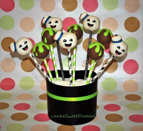 Ghostbusters cakepops. Ghostbusters Cake, Ghost Busters Birthday Party, Ghostbusters Theme, Ghostbusters Birthday Party, Ghostbusters Party, Halloween Movie Night, Mario Birthday Party, Ghost Busters, Mario Birthday