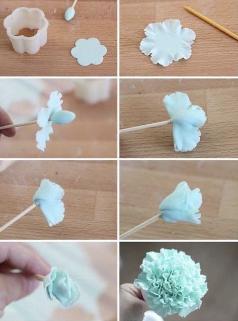 Cake Decorating Flowers, Sugar Paste Flowers, Sugar Flowers Tutorial, Fondant Flower Tutorial, Fondant Rose, Icing Flowers, Gum Paste Flowers, Fondant Tutorial, Fondant Decorations