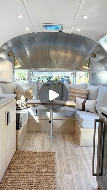 Shaunie Sanborn on Instagram: "•••WELCOME TO OUR NEWEST PROJECT•••  A custom built 1970 23 ft Airstream Safari•  From the stunningly crafted aluminum end cap to the highend finishes and appliance this build is sure to turn heads• • • Start conversations on the road• • • OR demand guest as a uniques Airbnb stay•.   We can’t wait to see where this beauty finds her forever home• Delivery available to most US States• DM US for more info•  LISTING DETAILS & LINK IN BIO" Airstream Excella Remodel, Airstream Bambi Decorating Ideas, Refurbished Airstream, Vintage Airstream Interiors, Airstream Interior Ideas, Luxury Airstream, Renovated Airstream, Airstream Safari, Airstream Motorhome