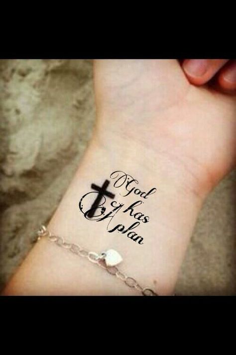 God has a plan for each and everyone of you!! Tattoos God, Tattoos For Women On Thigh, Cross Tattoo On Wrist, Tattoo Sonne, 16 Tattoo, Verse Tattoos, Cross Tattoos For Women, Faith Tattoo, Foot Tattoos For Women