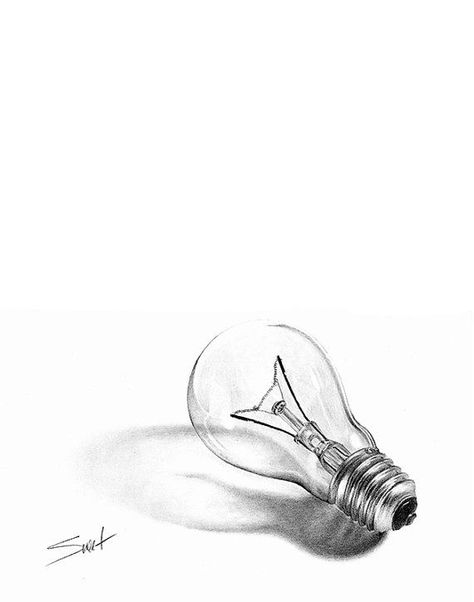 Still life art pencil drawing lightbulb minimalist art Pencil Value Drawing, Objects Pencil Drawing, Drawing Lightbulb, Lightbulb Drawings Simple, Lightbulb Drawings Creative, Lightbulb Sketch, Value Drawing Ideas, Simple Light Bulb Drawing, Light Bulb Pencil Drawing