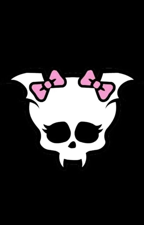 Pink And Black Emo Aesthetic, Monster High Logo Aesthetic, Monster High Skull Icon, Draculaura Tattoo Ideas, Draculaura Skullette, Monster High App Icons, Draculaura Wallpaper, Draculaura Core, Monster High Logo