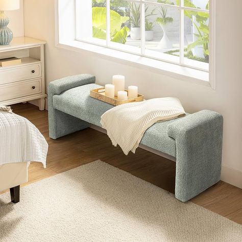 Amazon.com: HULALA HOME 45" End of Bed Bench, Modern Fabric Upholstered Entryway Bench, Footrest Stool Accent Bench with Solid Wood Frame for Bedroom Living Room,Black : Home & Kitchen Bed Side Bench Ideas, Bed Foot Bench, Bench In Front Of Bed, Living Room Sage, Bedside Bench, Upholstered Entryway Bench, Door Options, Collection Storage, Accent Bench