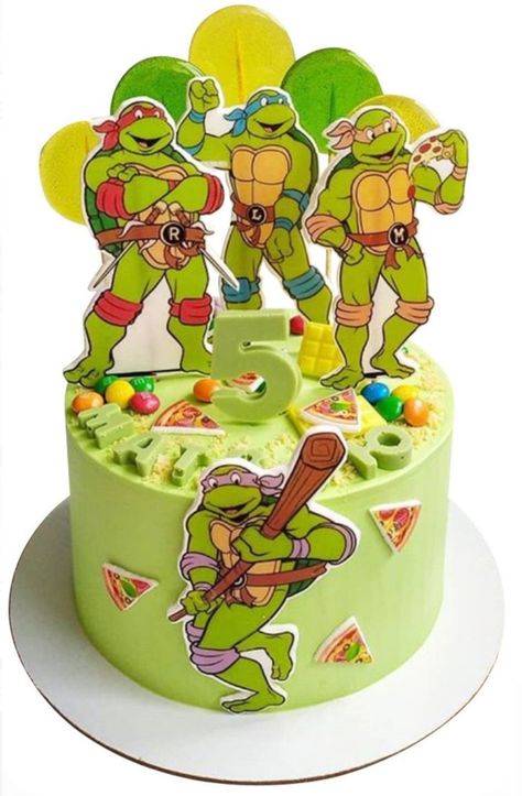 Ninja Turtle Birthday Cake, Bolo Hot Wheels, Ninja Cake, Tmnt Cake, Spiderman Birthday Cake, Ugly Cakes, Tmnt Birthday, Ninja Turtles Birthday Party, Tmnt Party