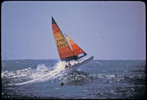 Hobie cat 16 flying Hobie Cat, Catamaran Sailing, North Shore Hawaii, Sea Sports, North Shore Oahu, Limp Bizkit, Sail Boats, Summer Plans, Yellow Cat