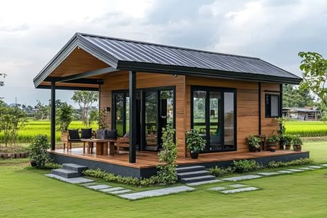 Small Bungalow Design, Small Bungalow, Tiny House Luxury, Bamboo House Design, Small House Layout, Shed To Tiny House, Tiny House Loft, Cottage Style House Plans, Small House Floor Plans