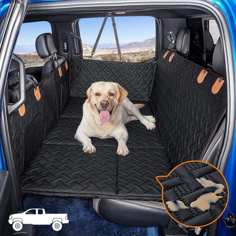 With MAXFUT dog back seat extender for truck，the back seat of truck turns into large dog bed.Great for traveling with your dog in a truck. Royal Canin Cat Food, Dog Car Travel, Royal Canin Dog Food, Purina Dog Food, Dog Hammock For Car, Puppy Essentials, Best Car Seat Covers, Best Puppy Food, Car Travel Accessories