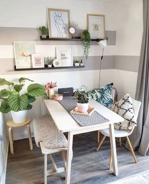 Small Apartment Dining Room, Small Dining Room Decor, Apartment Dining Room, Apartment Dining, Small Apartment Decorating, Contemporary Dining Room, Small Dining Table, Farmhouse Dining Room, Diy Furniture Table