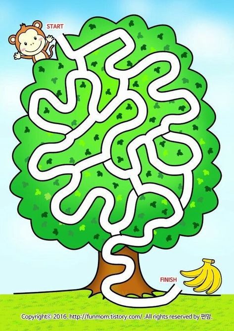 Mazes For Kids Printable, Maze Worksheet, Printable Puzzles For Kids, Mazes For Kids, Kids Worksheets Preschool, Montessori Toddler Activities, Preschool Activities Toddler, Maze Game, Dot To Dot