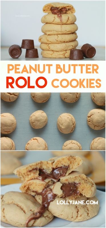 These peanut butter Rolo cookies are so good! Easy to make too! Just 5 ingredients for this easy cake mix peanut butter Rolo cookie dessert, yum! Rolo Ritz Peanut Butter Cookies, Peanut Butter Cookies With Rolos, Peanut Butter Rolo Cookies, Rolo Cookies, Jif Peanut Butter, Butter Powder, Cookies Easy, Peanut Butter Powder, Peanut Butter Recipes