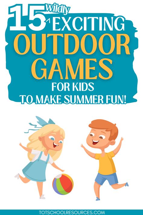 Unleash the fun and excitement with these amazing outdoor games for kids! Spark young kids creativity, curiosity, and love for nature with these engaging activities. Perfect for family bonding, playdates, or summer camps! Especially good for preschool, kindergarten, and early elementary. Outdoor Day Camp Activities, Summer Camp Games For Kids Outdoor, Easy Outdoor Games For Kids, Easy Outdoor Games, Outdoor Games For Preschoolers, Day Camp Activities, Outside Games For Kids, Games For Little Kids, Recess Activities