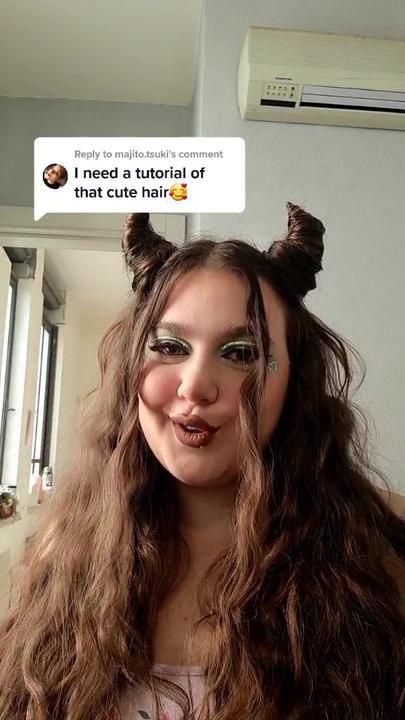 Replying to @majito.tsuki horn hairstyle tutorial as requested 💫 #hai... | TikTok Horns Made Of Hair, How To Make Horns With Your Hair, Diy Dragon Horns, Devil Horn Hairstyle, Horn Braids, Fantasy Hairstyles Tutorials, Hair Horns Tutorial, Hair Horns Hairstyles, How To Make Horns