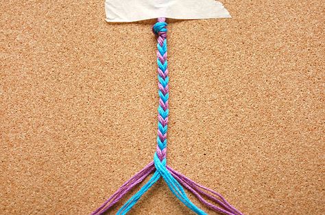 How to Make a 4 Strand Braided Bracelet: 9 steps - wikiHow Diy Anklet, Diy Friendship Bracelets Easy, 4 Strand Braids, Friendship Bracelets Easy, Ankle Bracelets Diy, Braided Bracelet Diy, Yarn Bracelets, Anklet Designs, Friendship Bracelets Tutorial