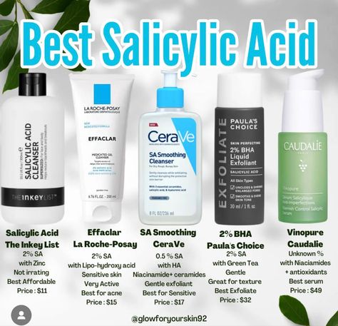 Salicylic Acid Products, Skincare Girl Aesthetic, Cerave Sa Smoothing Cleanser, Skincare Routine Aesthetic, Good Skin Care Products, Aesthetic Skincare Organization, Aesthetic Skincare Routine, Skincare Girl, Salicylic Acid Cleanser