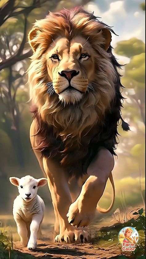 Wallpaper Lion, The Lion And The Lamb, Lion And The Lamb, Lion Lamb, Lion And Lamb, Lion Pictures, Christian Pictures, Blessed Mother, Lion