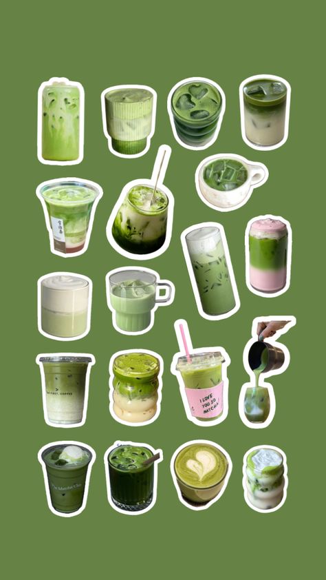 Matcha Drink Recipes, Matcha Cafe, Matcha Drink, Sage Green Walls, Summer Scrapbook, Scrapbook Stickers Printable, Pretty Drinks, Healthy Girl, Greens Recipe