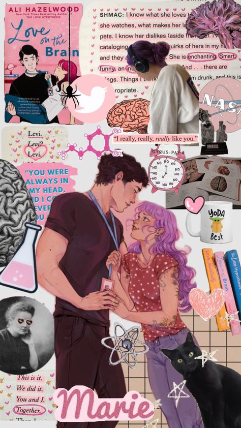 Love on the brain Reading Books Aesthetic Wallpaper, Love On The Brain Fanart, Love On The Brain Aesthetic, Love On The Brain, Brain Book, Ali Hazelwood, Not In Love, Literary Characters, Collage Book