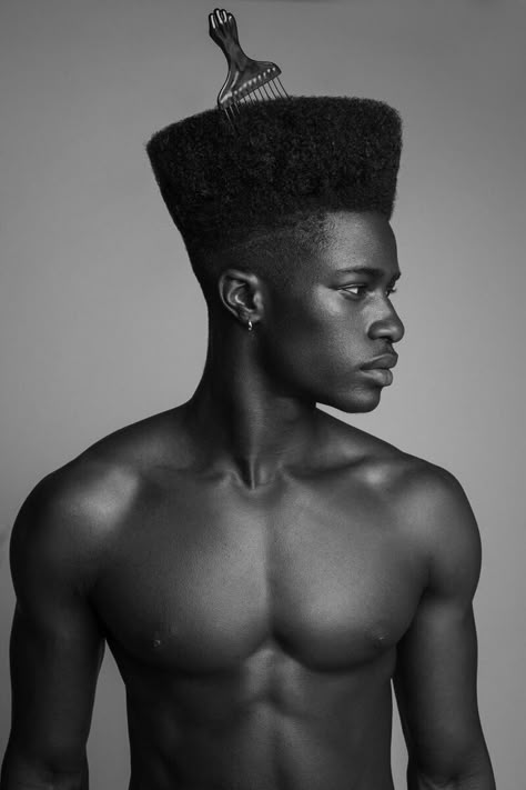 High Top Hairstyles Black Men, Black Hair Aesthetic Male, Black Man Side Profile, Mens Locs Hairstyles, Competition Hairstyles, Afro Futurism, Male Portrait Poses, Afro Punk Fashion, Textured Haircut