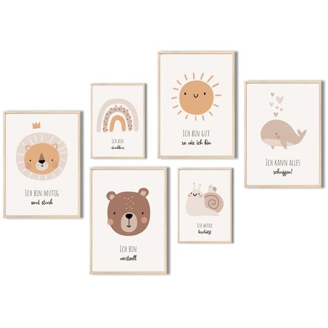 MeinBaby123® Affirmationsbilder | 6er Set DIN A4 & DIN A5 | Bilder Kinderzimmer Poster | Babyzimmer Deko | Wandposter Premium (Affirmations Poster V3) : Amazon.de: Baby Baby Poster, Affirmation Posters, A2 Poster, Affirmations, Quick Saves