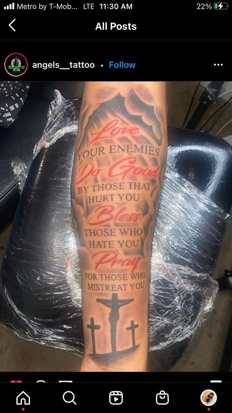 Lower Sleeve Tattoo Men, Love Your Enemies Tattoo, Psalms 23:4 Tattoos, Guys Arm Tattoos, Tattoos Arms, Tattoos Half Sleeve, Tattoos For Guys Forearm, Pine Tattoo, Arm Tattoos For Guys Forearm