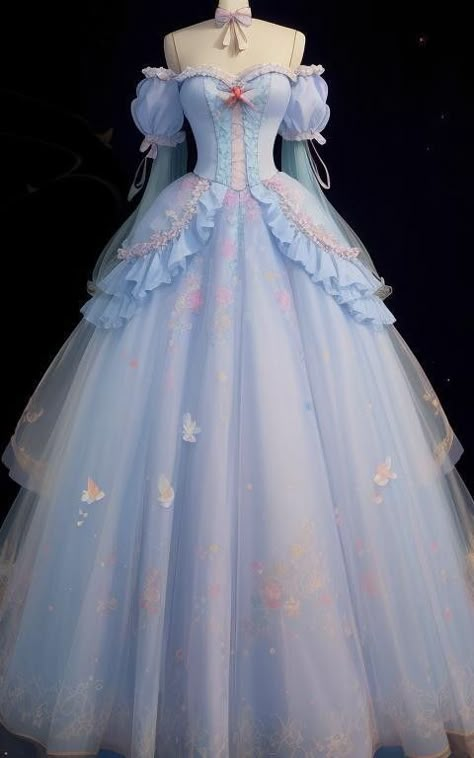 Beautiful Blue Dress, Princess Dress Fairytale Royal, Purple Princess Dress, Fairytale Gown, Fantasy Dresses, Royal Dresses, Princess Dresses, Fairytale Dress, Quince Dresses