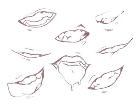 Teeth Drawing, Drawing Face Expressions, Lip Drawing, Mouth Drawing, 얼굴 그리기, Lips Drawing, Have Inspiration, Drawing Expressions, Anime Drawings Tutorials