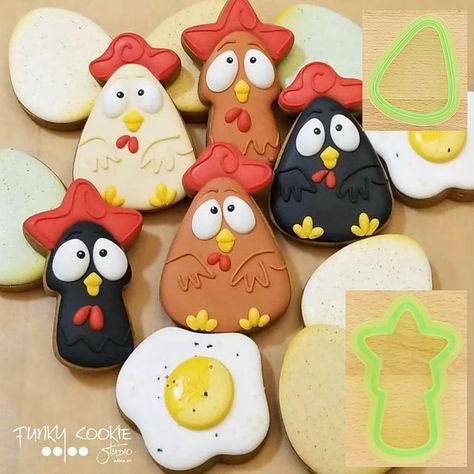 SSB Inspiration Page (@ssbsharepage) • Instagram photos and videos Chicken Cookies, Sweet Sugarbelle, No Egg Cookies, Creative Cookies, Animal Cookies, Cookies Decorated, Cut Out Cookies, Cookie Art, Icing Cookies