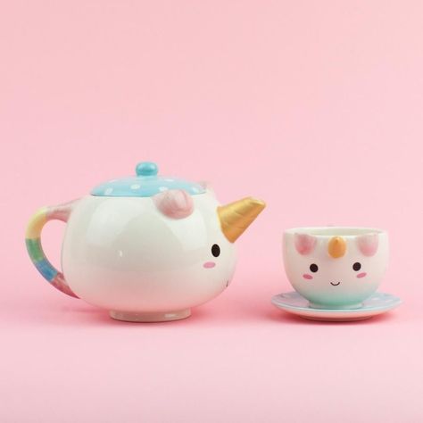 Kawaii Kitchen, Unicorn Room Decor, Unicorn Life, Teapot Set, Kawaii Things, French Home Decor, Unicorn Gifts, Ceramic Teapots, Decorating Small Spaces