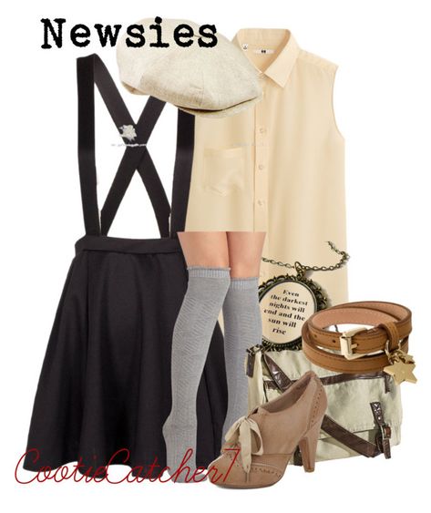 "Newsies" by cootiecatcher7 ❤ liked on Polyvore featuring Uniqlo, Mossimo Supply Co. and Mulberry Newsie Outfit, Newsies Outfit, Newsies Costume, Broadway Outfit, Musical Outfits, Audition Outfit, The Newsies, Broadway Costumes, Musical Theatre Broadway