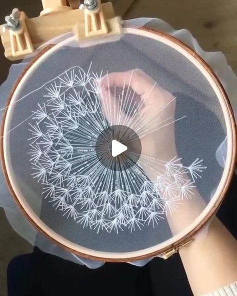 Dandelion Embroidery Design, Dandelion Embroidery Tutorial, Embroidered Dandelion, Dandelion Embroidery, Dandelion Flower, Embroidery Tutorials, Make A Wish, Wearable Art, Needlepoint