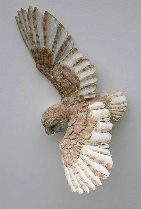 Owls Tattoo, Barn Owl Tattoo, Barn Owl Art, Owls Art, Owl In Flight, Owl Photography, Owl Sculpture, Clay Birds, Barn Owls